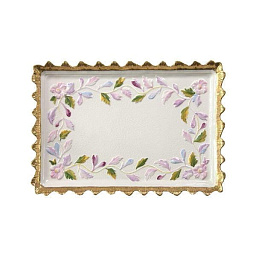 0004633-354 Villari Taormina подсвечник из белого фарфора с золотыми элементами