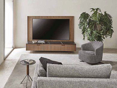 Тумба для ТВ Matics TV 214 Porada с мраморной столешницей и панелью MATICS-TV-214-L0N0AC-M0M0AR