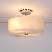 CL0256.NI.SE Weston Alabaster Flush Ceiling Light, Nickel, 2 Lights