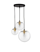 Clear Glass Gold Metal LED E27 1x12 Watt 100-240 Volt IP20 Bulb Excluded D: 42.5 H: 170 cm
