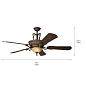 60" Kimberley Fan LED Berkshire Bronze люстра-вентилятор 300208BKZ Kichler — фото 4