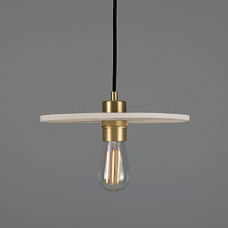 MLCMP043 Mullan Lighting Bog Oak подвесной светильник с керамическим дисковым плафоном матового белого цвета