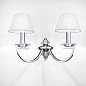 WA 2-1336/2 nickel/4469 weiß Avala Orion двухрожковое бра с текстильными абажурами — фото 3