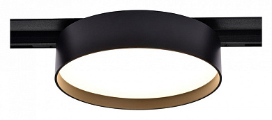 магнитный трековый светильник чёрного цвета с круглым корпусом для акцентного освещения 24V