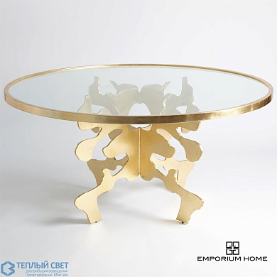 Ink Blot Dining Table-Gold Leaf-60 Global Views стол