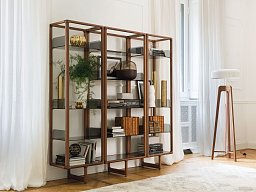 Книжный стеллаж Myria Comp. D Porada со стеклянными полками MYRIA-COMP-D-L0N0AC-C0K0AP