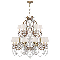 Adrianna Medium Chandelier позолоченное железо и хрусталь с шелковыми абажурами