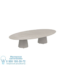 СТОЛ CONIX ELLIPSE 250X130 CM ВЫСОКИЕ НОЖКИ ДЛЯ ЗАЛОВ БЕТОН ЦЕМЕНТ СЕРЫЙ - СТОЛЕШНИЦА CERAMIC CEMENTO LUMINOSO Royal Botania