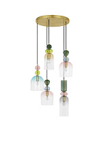 Glossy Dark Green, Blue Gray Pink, Glossy Light Green, Orange & Light Gray Glass & Blue Glass Sandy Gold Metal LED E145x5 Watt 100-240Volt IP20 Bulb Excluded D: 52 H: 120 cm