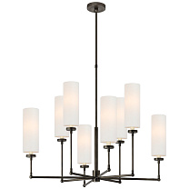 Ziyi Large Chandelier бронза с льняными абажурами