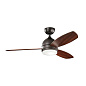 52" Vassar Fan LED Olde Bronze люстра-вентилятор 330002OZ Kichler — фото 1