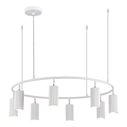 SL1213.503.08 ST-Luce Kendo люстра на подвесах с белыми цилиндрическими плафонами