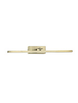 Brushed Gold Steel, Aluminium & Acrylic LED 12Watt 220-240Volt 780Lm IP44 3000-4000K CCT by Dip Switch L:51.5 W:13.5 H:5 cm