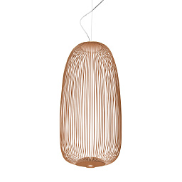 FN2640071DR1_80 Foscarini Spokes подвесной светильник с перфорированным плафоном медного цвета