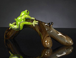 BRANCH WITH FROG Стеклянный декоративный предмет VGnewtrend