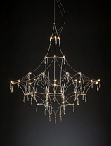 MIRA SUSPENSION D.120CM, SWAROVSKI CRYSTAL, LED, BLACK BRASS