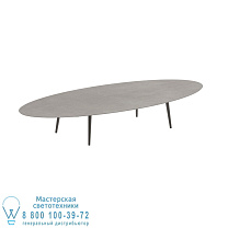 ВЫСОКИЙ СТОЛ STYLETTO 320X140CM, АЛЮМИНИЕВЫЕ НОЖКИ, БРОНЗОВАЯ КЕРАМИЧЕСКАЯ СТОЛЕШНЯЯ CEMENTO LUMINOSO Royal Botania