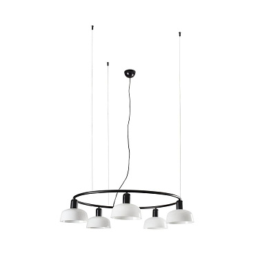 подвесной светильник белый с пятью плафонами