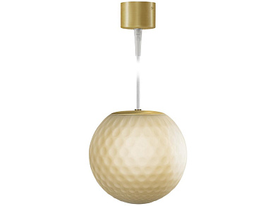 подвесной светильник с золотистым стеклянным плафоном сферической формы