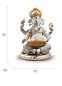 Фарфоровая статуэтка Ганеши с барабаном мридангам Mridangam Ganesha Lladro, золотой люстр 01009278 — фото 5