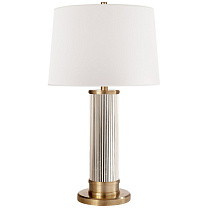 Allen Table Lamp натуральная латунь и стеклянные стержни с белым бумажным абажуром