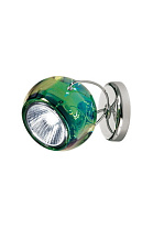 настенно-потолочный светильник зеленого оттенка с округлым корпусом