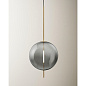 518119 Kandinsky Pholc Подвесной светильник большой стеклянный шар серый с латунным креплением — фото 1