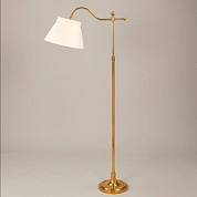 SL0017.BR.BC Melrose Swan Neck Floor Lamp, Antique Brass