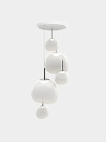 Подвесная система Tom Dixon Melt Opal Large-Round - Опаловый полированный Поликарбонат с Серебро фурнитура