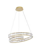Triac Dimmable Platinum Gold Metal & Crystal LED 50Watt 220-240 Volt 3250Lm 3500K IP20 D: 60 H: 120 cm