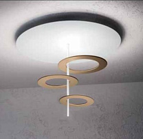 HULAHOOP LAMP. SOFFITTO 55W 220V 3000K BIANCO-  OTTONE SATIN