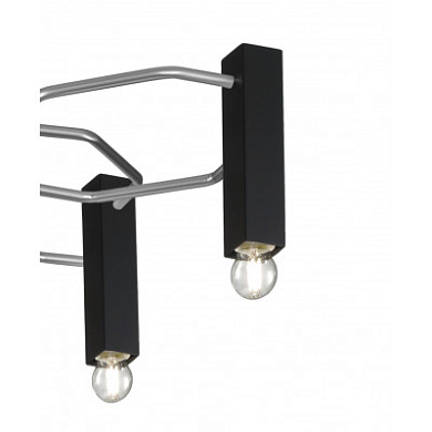 Metal Lux Raster PL 9L потолочный светильник с девятью лампами чёрный; матовый никель 266.399.03