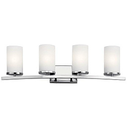 Crosby 31" 4 Light Vanity Light Satin Etched Cased Opal Chrome настенный светильник 45498CH Kichler