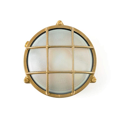 уличный настенный светильник латунный решётчатый