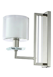 NICOLAS AP1 NICKEL/WHITE Crystal Lux Nicolas настенное бра с текстильным абажуром и металлическим держателем никель