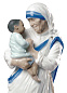 1009247 Lladro Mother Teresa фарфоровая статуэтка женщины в голубом одеянии с ребёнком — фото 1