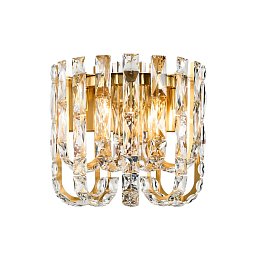 Бра Favourite Infinity 4721-4W — настенное бра с золотым каркасом и хрустальными цепочками
