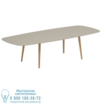 СТАНДАРТНЫЙ ОБЕДЕННЫЙ СТОЛ STYLETTO 300X120CM НОГИ ИЗ ТИКА КЕРАМИЧЕСКАЯ ВЕРХНЯЯ ВЕРХНЯЯ СЕРАЯ ЖЕМЧУЖИНА Royal Botania