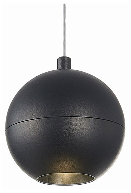 магнитный трековый светильник чёрного цвета с корпусом сферической формы 48V