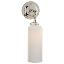 Katie Small Cylinder Sconce полированный никель с белым стеклом