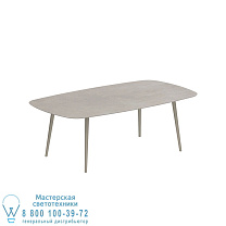 STYLETTO СТАНДАРТНЫЙ ОБЕДЕННЫЙ СТОЛ 220x120CM, АЛЮМИНИЕВЫЕ НОЖКИ, ПЕСОЧНАЯ КЕРАМИЧЕСКАЯ СТОЛЕШНИЦА CEMENTO LUMINOSO Royal Botania