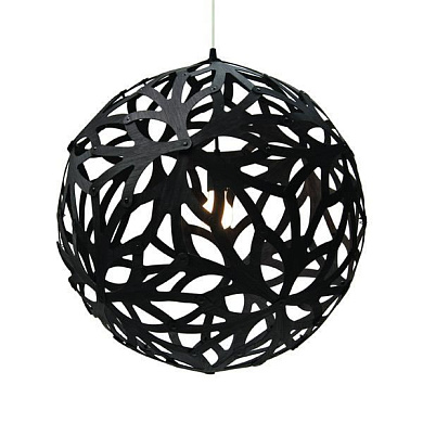 208 Floral David Trubridge Подвесной светильник из фанеры чёрного цвета Ø80