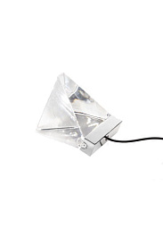 F41B01 Chrome - 3000K Fabbian Tripla настольная лампа с прозрачным плафоном хромированного цвета