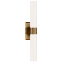 Presidio Petite Double Sconce полированная старая латунь с белым стеклом