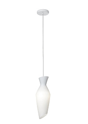 F52A01 White Fabbian Malvasia подвесной светильник с белым плафоном и золотистыми элементами