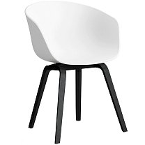 About A Chair AAC 22, основание черный лакированный дуб / корпус полипропилен, белый