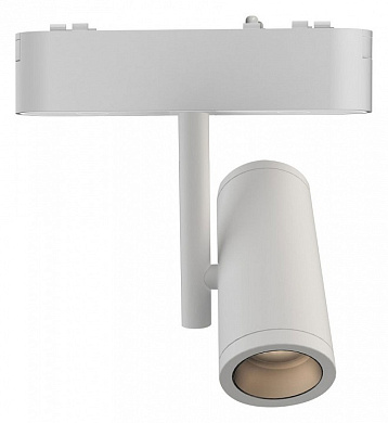 магнитный трековый светильник белого цвета цилиндрической формы с регулируемым углом поворота 48V