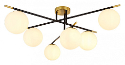 A2224PL-6BK Arte Lamp Alcor потолочная люстра с шестью шаровыми плафонами на перекрещенных штангах