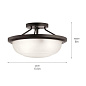 Ritson 2 Light Semi Flush with Satin Etched Glass Olde Bronze  потолочный светильник 52396OZ Kichler — фото 2