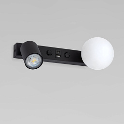 a068781 TK Lighting Vox настенный светильник с цилиндрическим прожектором и шарообразным плафоном на горизонтальной планке